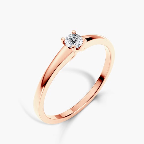 Pierścionek zaręczynowy SAVICKI: różowe złoto, diament